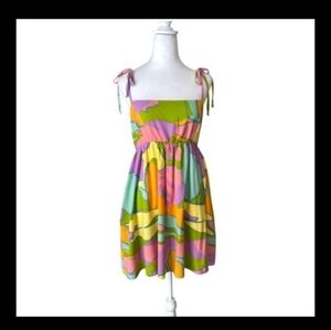 Show Me Your MuMu Gretchen Babydoll Dress Sz XXL Y2K Abstract Pastel Pockets